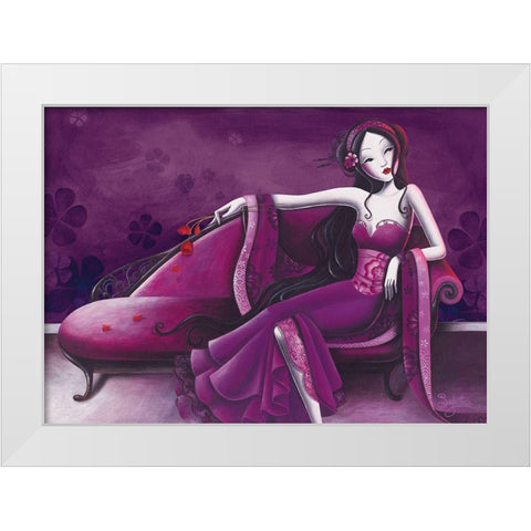Violine White Modern Wood Framed Art Print by Sybile