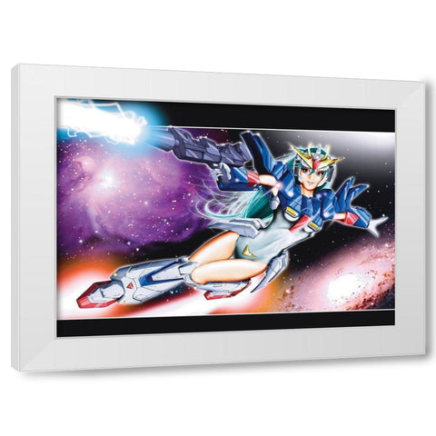 Mecha Girl White Modern Wood Framed Art Print by Zuleta, Miguel