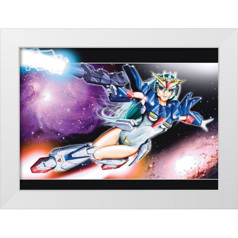 Mecha Girl White Modern Wood Framed Art Print by Zuleta, Miguel