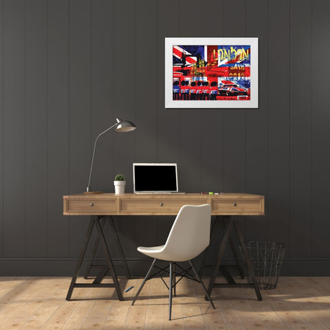 The Spirit Of London White Modern Wood Framed Art Print by Le Markee