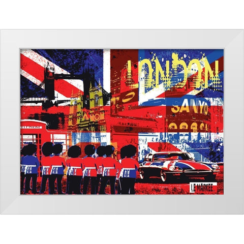 The Spirit Of London White Modern Wood Framed Art Print by Le Markee