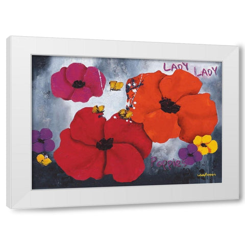 Lady Poppies White Modern Wood Framed Art Print by Pfaadt Aurelie