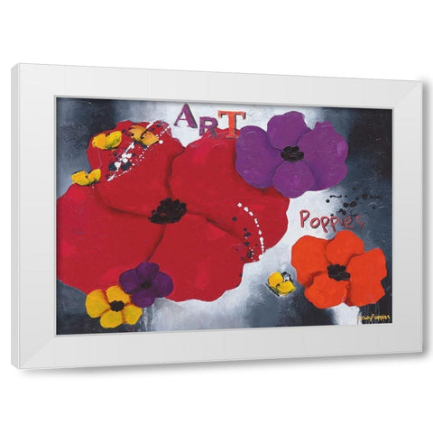 Art Poppies  White Modern Wood Framed Art Print by Pfaadt Aurelie