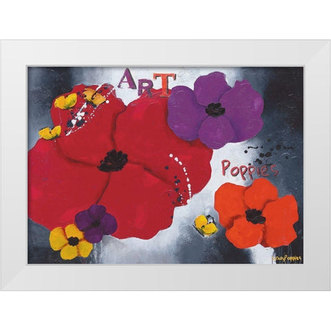 Art Poppies  White Modern Wood Framed Art Print by Pfaadt Aurelie