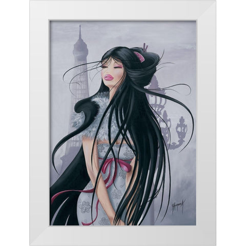 Melo Lilou in Paris II White Modern Wood Framed Art Print by Rhumeur, Aurelie