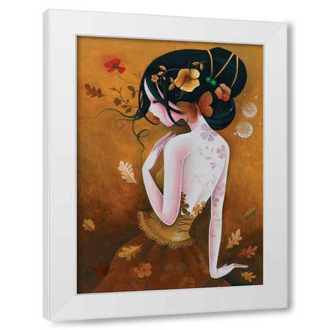Le papillon de cuivre White Modern Wood Framed Art Print by Sybile