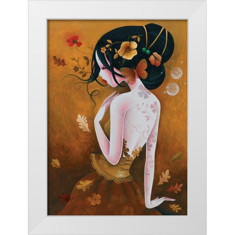 Le papillon de cuivre White Modern Wood Framed Art Print by Sybile