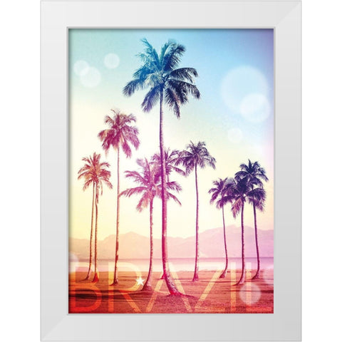 Brazil White Modern Wood Framed Art Print by Blonde Attitude