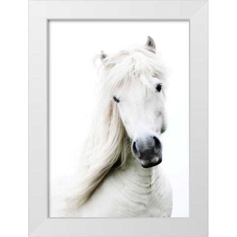 Crin Blanc White Modern Wood Framed Art Print by Blonde Attitude