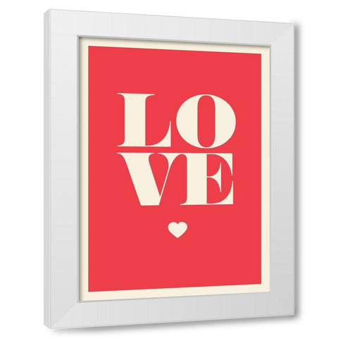 Love en rouge White Modern Wood Framed Art Print by Braun Studio
