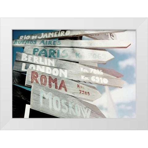 Allons Y White Modern Wood Framed Art Print by Braun Studio