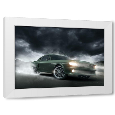 Go fast 1 White Modern Wood Framed Art Print by Braun Studio