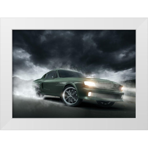 Go fast 1 White Modern Wood Framed Art Print by Braun Studio