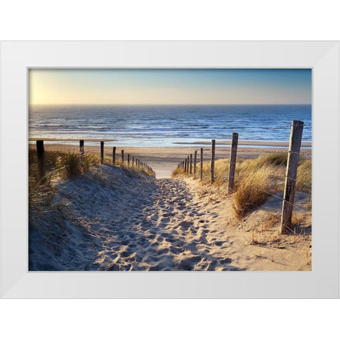 Plage 15 White Modern Wood Framed Art Print by Braun Studio