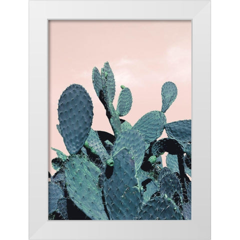 Cactus Raquettes White Modern Wood Framed Art Print by Braun Studio