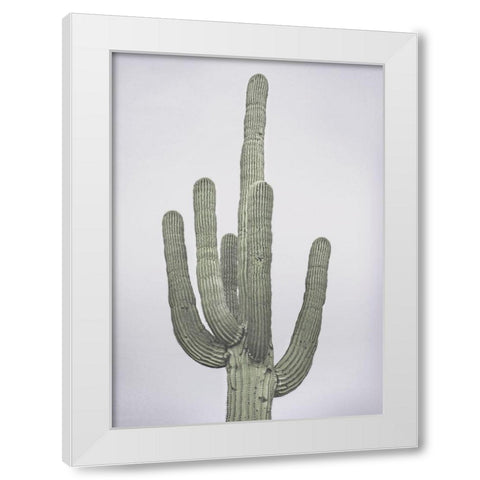 Cactus Totem White Modern Wood Framed Art Print by Braun Studio