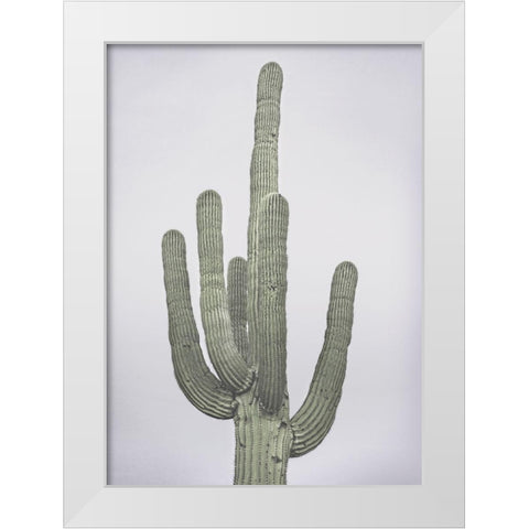 Cactus Totem White Modern Wood Framed Art Print by Braun Studio