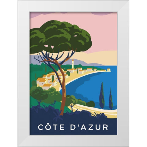 CÃ´te dAzur White Modern Wood Framed Art Print by BRAUN Studio