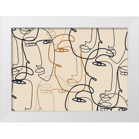 Profils White Modern Wood Framed Art Print by BRAUN Studio