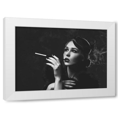 Smoke and Dream White Modern Wood Framed Art Print by BRAUN Studio