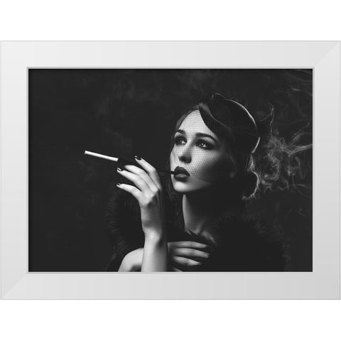 Smoke and Dream White Modern Wood Framed Art Print by BRAUN Studio