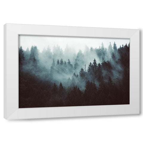 Braun Studio - Misty forest White Modern Wood Framed Art Print by Braun Studio