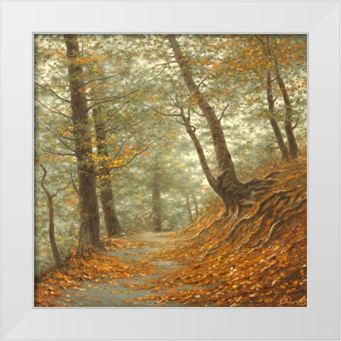 The Path to the Forest White Modern Wood Framed Art Print by Adamov, Alexey