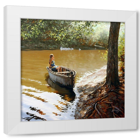 Right Noon White Modern Wood Framed Art Print by Adamov, Alexey