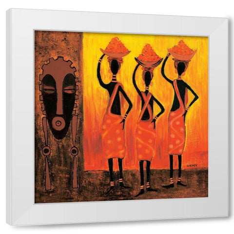 African Girls IV White Modern Wood Framed Art Print by Dahlke, Izabella
