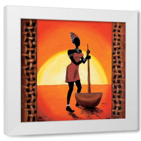 Cooking Girl I White Modern Wood Framed Art Print by Dahlke, Izabella