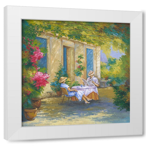 Afternoon Relax White Modern Wood Framed Art Print by Borisova, Irina