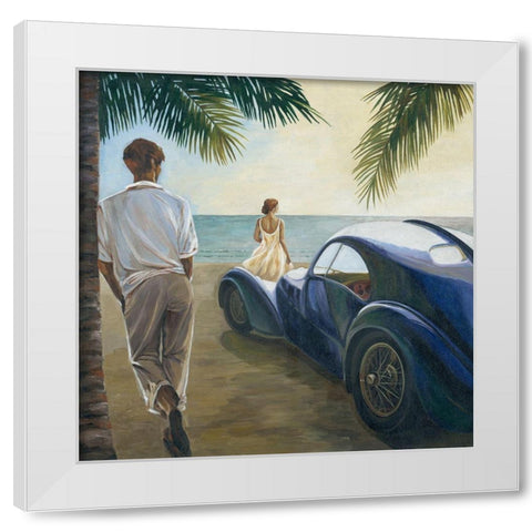 Long Beach White Modern Wood Framed Art Print by Borisova, Irina