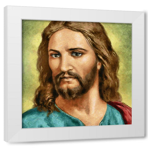 Jesus III White Modern Wood Framed Art Print by Medeiros, Celito