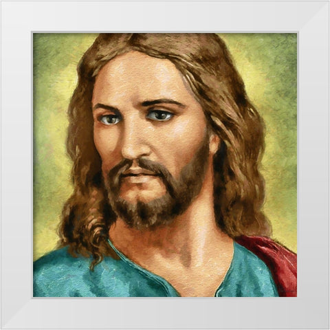 Jesus III White Modern Wood Framed Art Print by Medeiros, Celito