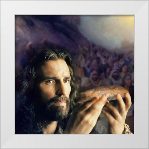 Praying Jesus III White Modern Wood Framed Art Print by Medeiros, Celito