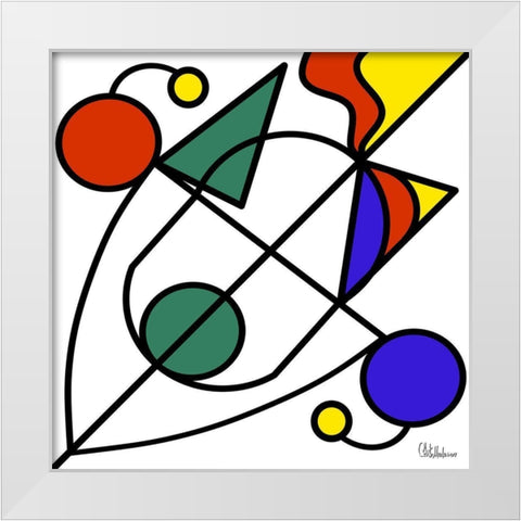 Kandinsky Style II White Modern Wood Framed Art Print by Medeiros, Celito