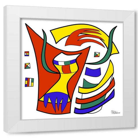 Kandinsky Style IV White Modern Wood Framed Art Print by Medeiros, Celito