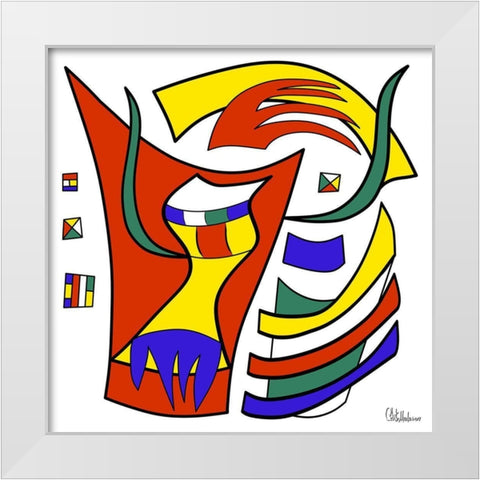 Kandinsky Style IV White Modern Wood Framed Art Print by Medeiros, Celito