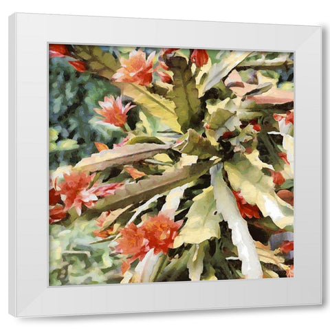 Orchids IV White Modern Wood Framed Art Print by Medeiros, Celito