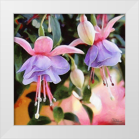 Orchids VIII White Modern Wood Framed Art Print by Medeiros, Celito