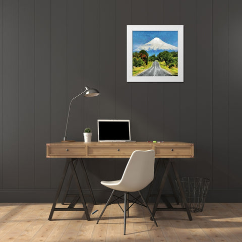 Mountain Fuji White Modern Wood Framed Art Print by Medeiros, Celito