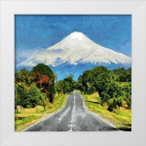 Mountain Fuji White Modern Wood Framed Art Print by Medeiros, Celito