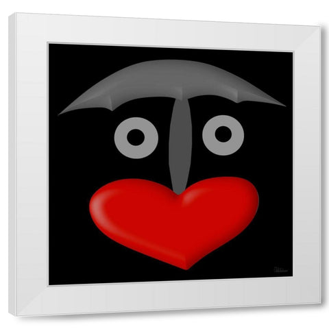 Face BW1 White Modern Wood Framed Art Print by Medeiros, Celito