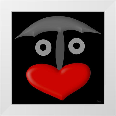 Face BW1 White Modern Wood Framed Art Print by Medeiros, Celito