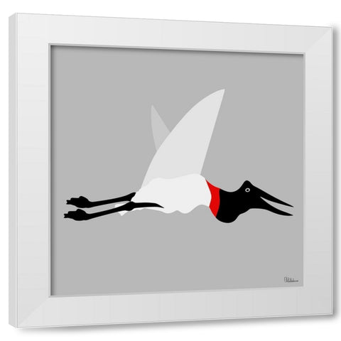 Stork BW White Modern Wood Framed Art Print by Medeiros, Celito