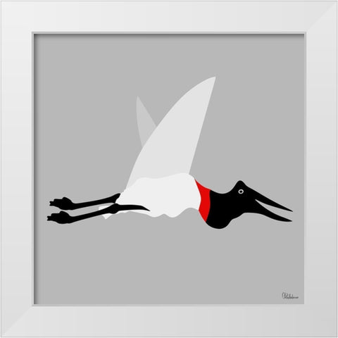 Stork BW White Modern Wood Framed Art Print by Medeiros, Celito