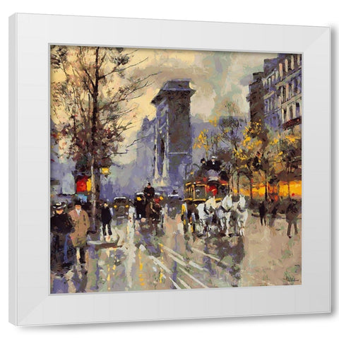 Romantic Paris I White Modern Wood Framed Art Print by Medeiros, Celito