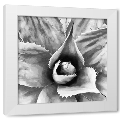 Leaves BW2 White Modern Wood Framed Art Print by Medeiros, Celito