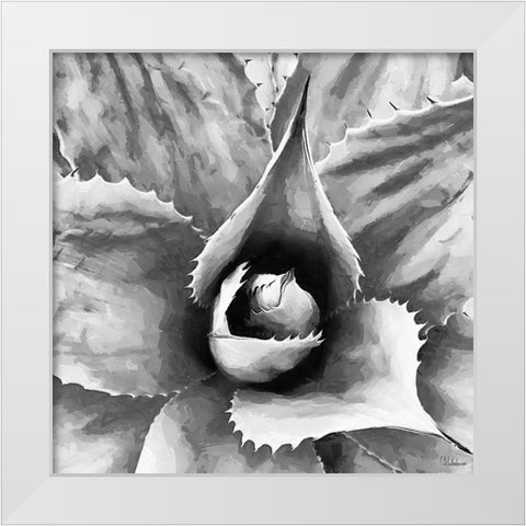 Leaves BW2 White Modern Wood Framed Art Print by Medeiros, Celito