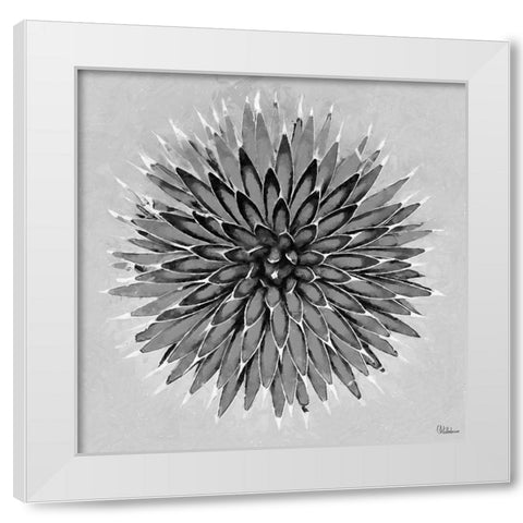 Leaves BW3 White Modern Wood Framed Art Print by Medeiros, Celito